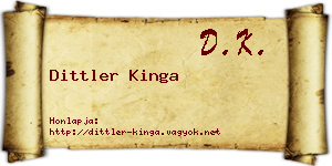 Dittler Kinga névjegykártya